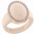 Oversize Oval Silicone Ring with Metal Frame & Stones by Rinfit